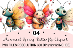 Whimsical Spring Butterfly Clipart Product Image 1