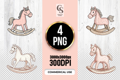 Pink Rocking Horse Clipart Sublimation PNG Product Image 1
