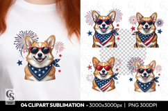 Patriotic Corgi Clipart PNG Product Image 1