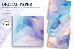 Rainbow Watercolor Alcohol Ink Background Digital Paper Product Image 1