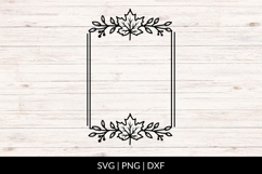 Hand Drawn Rectangle Fall Leaves Frame SVG Product Image 1