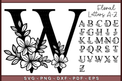 Floral Monogram Letters, Flowers Monogram Font SVG Cut Files Product Image 1