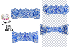 Blue Toile, Ephemera, PNG, Clipart, Junk Journal, flowers Product Image 1