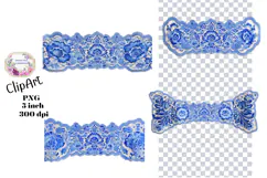 Blue Toile, Ephemera, PNG, Clipart, Junk Journal, flowers Product Image 1