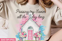 Praising My Savior All PNG, Retro Church Sublimation PNG Product Image 2