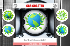 Car Coaster Earth with Leaves Product Image 1