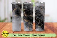 Black and gold, 20 oz skinny tumbler sublimation png design Product Image 1