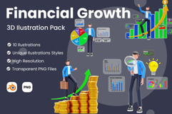 Financial Growth 3D Illustration Pack Product Image 1