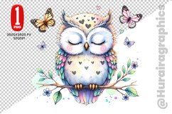 Cute Owl Clipart - PNG File Product Image 1