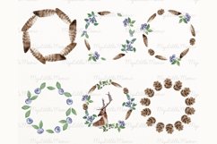 Forest watercolor wreath clipart | rustic, woodland #w69 Product Image 2