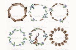 Forest watercolor wreath clipart | rustic, woodland #w69 Product Image 2