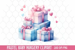 Pastel Baby Nursery Clipart, Baby Nursery Clipart Product Image 1