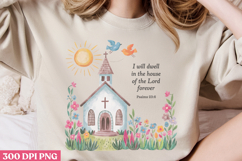 I Will Dwell In The House PNG, Retro Church Sublimation PNG Product Image 1