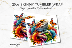 Bearded Dragon 20oz Tumbler Wrap PNG Product Image 2