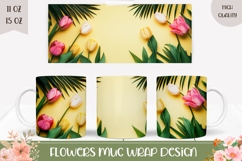 Spring Flowers Mug Wrap, Tropical Mug, Flowers PNG Product Image 1