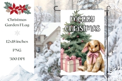 Christmas Bunny Garden Flag, Merry Christmas Garden Flag Product Image 1