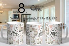Valentine animals | 8 scandi Sublimation Mug designs Product Image 1