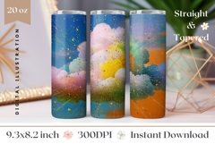 Art Tumbler Wrap, Clouds Tumbler Sublimation, Sky PNG Product Image 1