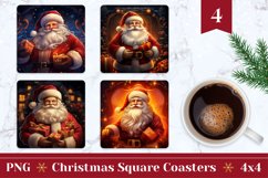 Christmas Square Coaster, Santa Claus Coffee Mug Coasters Product Image 1