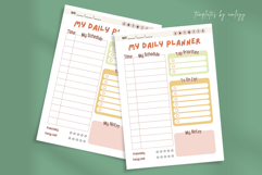 Cute Aesthetic Daily Planner Printable Pastel Planner Page Product Image 1