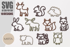 Woodland Animals SVG Bundle, laser cut file, Kids Woodland Product Image 1