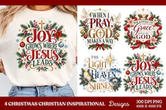 4 Christian Christmas PNG Designs, 4 Christian Inspirational Product Image 1