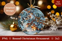3D Magic Village Ornament PNG, Cute Winter Round Ornament Product Image 1
