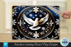 Peace on Earth Dove and Snowflake Wood Cutting Board PNG Product Image 1