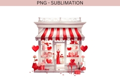 Watercolor Valentine shop png design for T-shirts Product Image 1