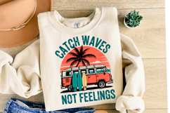 Catch Waves Not Feelings Svg Design | Shirt Svg Product Image 2