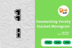 Handwriting Varsity Stacked Monogram Product Image 1