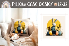 Easter Bunny Pillowcase, Easter Eggs Pillow Sublimation Product Image 1