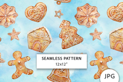 Christmas Gingerbread Seamless Pattern, Digital Paper Product Image 1