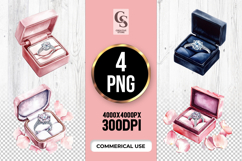 Engagement Ring Box Clipart Sublimation PNG Product Image 1
