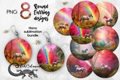 Unicorn, Horse | Round earring Sublimation design bundle Product Image 1
