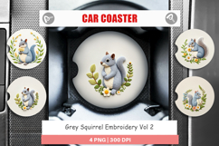 Car Coaster Grey Squirrel Product Image 1