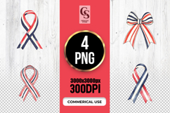 Patriotic Ribbon Clipart Sublimation PNG Product Image 1