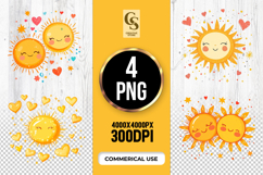 Cute Smiling Sun Clipart Sublimation PNG Product Image 1