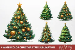 Christmas Cars Watercolor clipart PNG Product Image 1