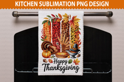 Happy Thanksgiving Kitchen Towel - Thanksgiving Sublimation Product Image 2