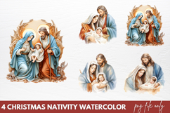 Christmas Nativity Watercolor Clipart PNG Product Image 1