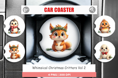 Whimsical Christmas Car Coaster Product Image 1