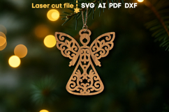 Christmas Ornament Angel SVG laser cut file for Glowforge Product Image 1