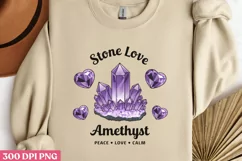 Stone Love Amethyst PNG, Crystal Sublimation PNG Product Image 2