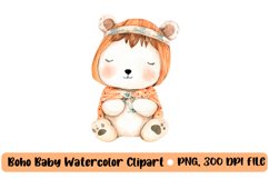 Boho baby watercolor clipart, nursery animal clipart Product Image 1