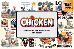 Funny Chicken Sublimation PNG Set Product Image 1