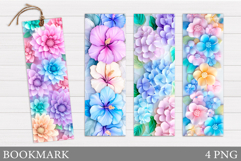 Floral Bookmark Design. Flowers Bookmark Sublimation Product Image 1