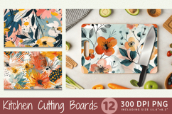 Abstract Boho Flowers Cutting Boards sublimation Design Product Image 1