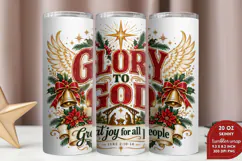 Glory to God Christmas Tumbler Wrap, Christian Nativity 20oz Product Image 2