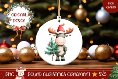 Cartoon Christmas Moose Ornament, Christmas Animals Ornament Product Image 1